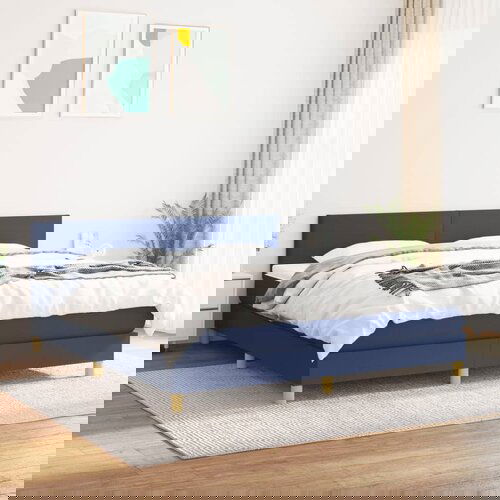 vidaXL Krevet s oprugama i madracem plavi 160x200 cm od tkanine Cijene