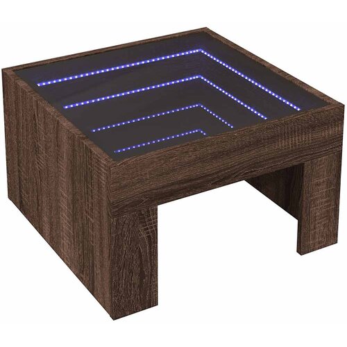  Stolić s beskonačnim LED svjetlima boja hrasta 50x50x30 cm Slike