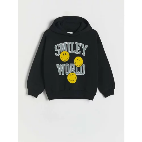 Reserved pulover s kapuco SmileyWorld® - črna