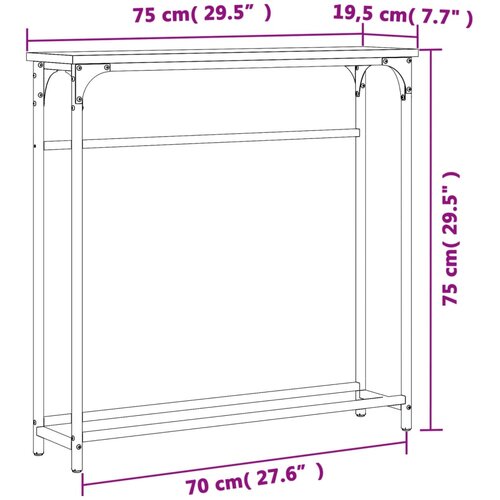  Konzolni stolić Sonoma hrast 75x19,5x75 cm Konstruirano drvo Slike
