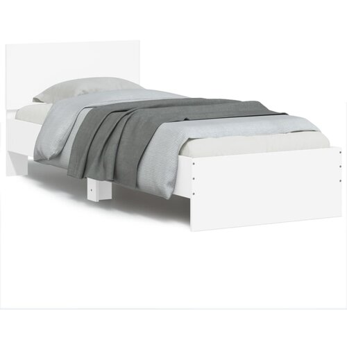 vidaXL Okvir za krevet s uzglavljem i LED svjetlima bijeli 90x200 cm Cijene
