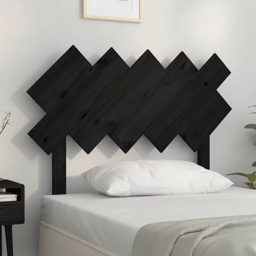  Uzglavlje za krevet crno 104 x 3 x 80,5 cm od masivne borovine