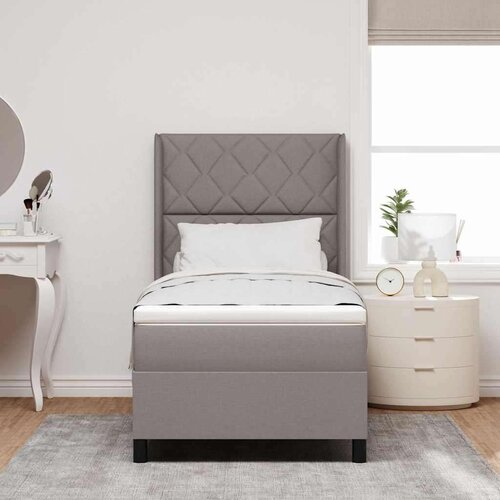 vidaXL Box Spring Postelja z Blazino Taupe 100x200 cm Tkanina, (22083333) Cene