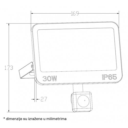 Dawn LED REFLEKTOR SENZOR GN-FL913S-30W CCT 3000lm 110&deg; IP66 Cene