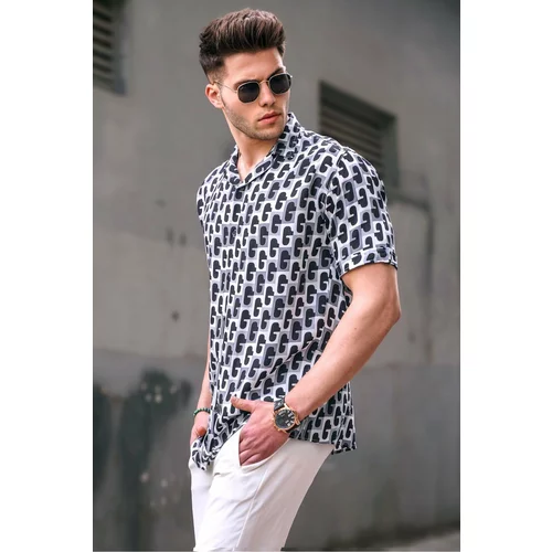Madmext Gray Patterned Shirt 5535