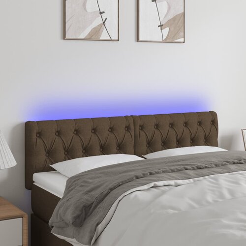  LED uzglavlje tamnosmeđe 144 x 7 x 78/88 cm od tkanine Cijene