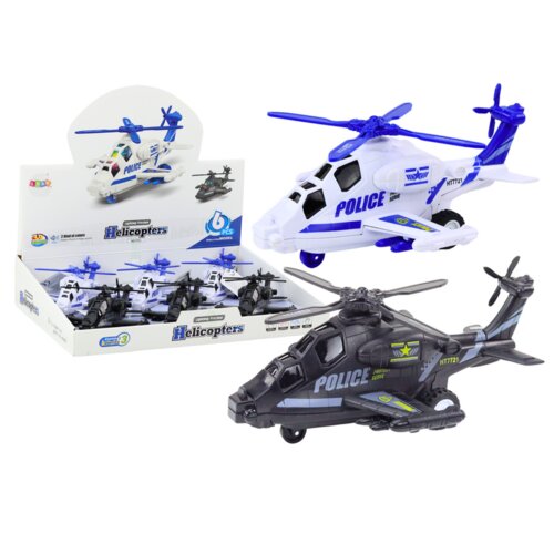  Helicopter White or Black Friction Drive Light and Sound Cene