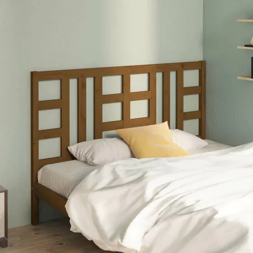  Uzglavlje za krevet boja meda 146 x 4 x 100 cm masivna borovina