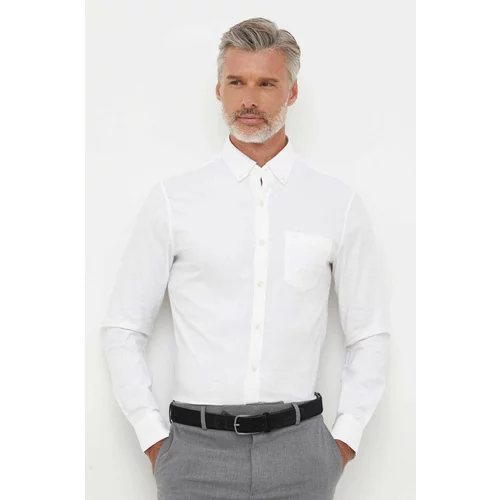 Michael Kors Košulja za muškarce, boja: bijela, slim, s button-down ovratnikom