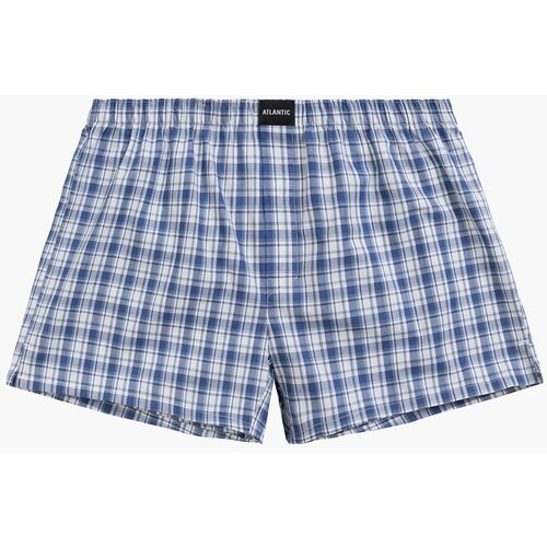 Atlantic Men's loose boxers - blue with checkered pattern Cene