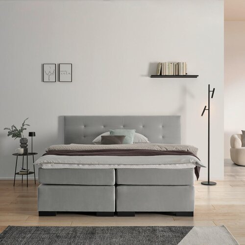 MID.YOU POSTELJA BOXSPRING x , leseni material siva Cene