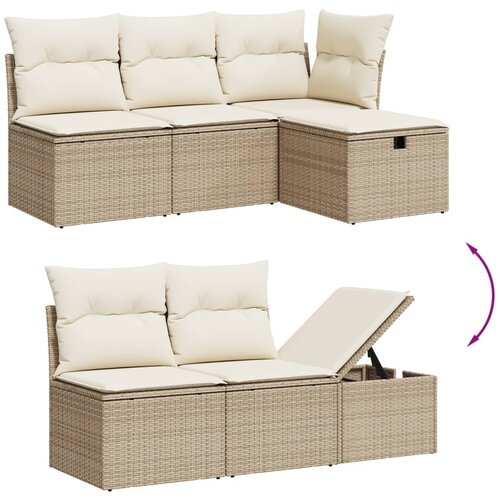  6-dijelni set vrtnih sofa s jastucima bež od poliratana 83 x 62 x 69 cm Slike