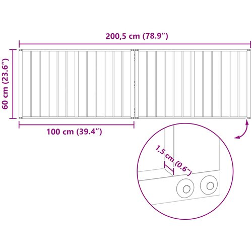  Vrata za pse 2 pcs Crna 100 x 60 cm Cinkani čelik Slike