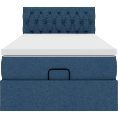 VidaXL otomanski okvir kreveta s madraca plavi 90x190cm od tkanine Slike