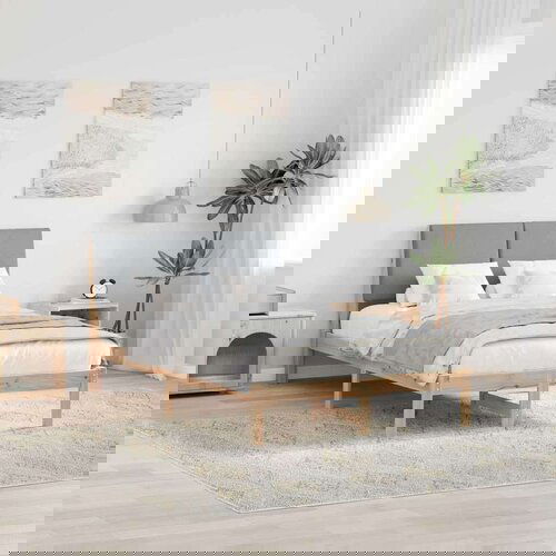  Okvir kreveta s uzglavljem Smeđa i svijetlo siva 120 x 200 cm Cijene