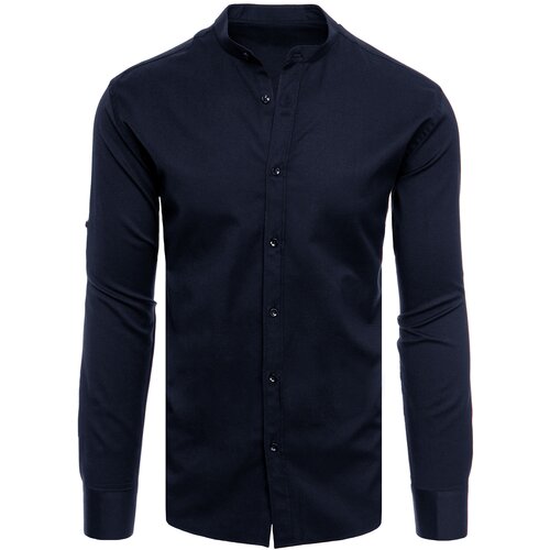 DStreet Men&amp;#039;s Plain Navy Blue Shirt Slike