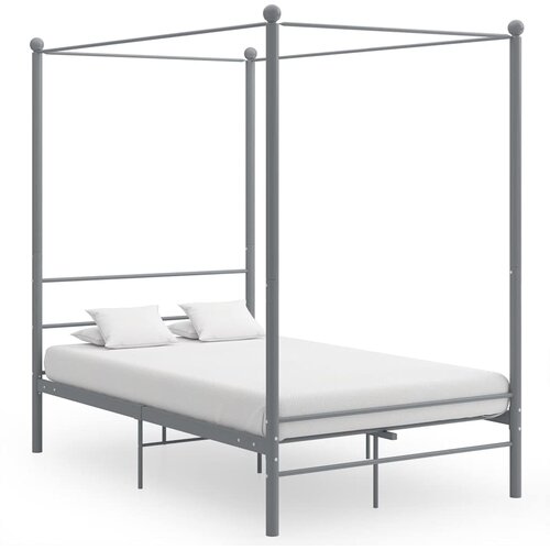  Okvir za krevet s nadstre&scaron;nicom sivi metalni 120 x 200 cm Cijene