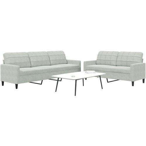  2-dijelni set sofa s jastucima svjetlosivi bar&scaron;unasti Cijene