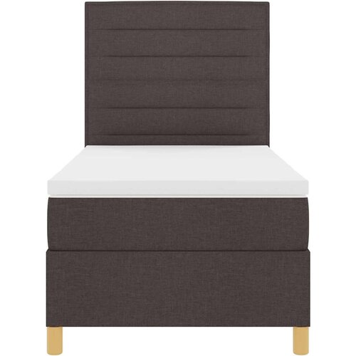  LED Box Spring Krevet Tamno smeđa 100 x 200 cm tkanina Slike