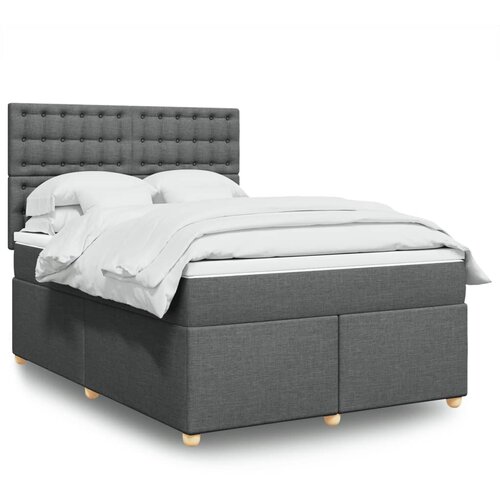 Krevet s oprugama i madracem tamnosivi 140x190 cm od tkanine Cijene
