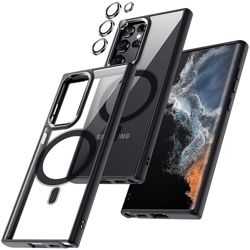 INORCO Ultra magnetna torbica za telefon Samsung Galaxy S23 iz akrila + TPU prozornega ovitka proti padcem, (22035636) Slike