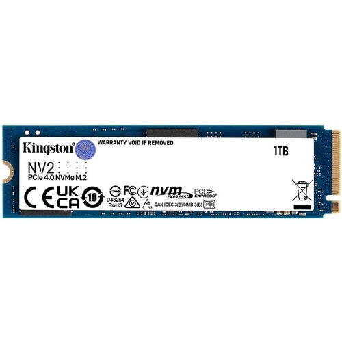 Kingston 1000GB/1TB NV2 M.2 2280 PCIe 4.0 NVMe SSD, up to 3500/2100MB/s, 320TBW, EAN: 740617329919 Slike