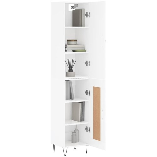  Visoka komoda bijeli 34,5x34x180 cm od konstruiranog drva Slike