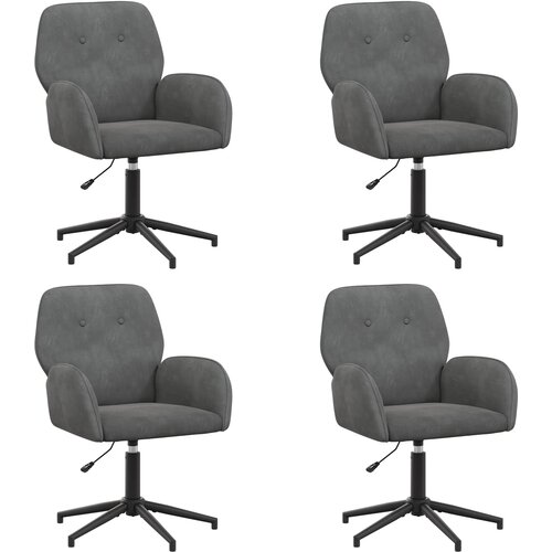 VidaXL Okretne radne stolice 4 kom. 54 x 55 x 90 cm Tamnosiva Bar&amp;scaron;un - Tamnosiva 4 Slike