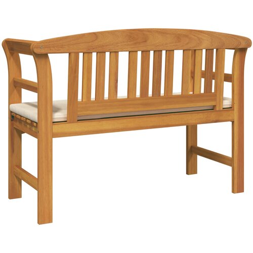  Klupa s ružama s jastukom Krem bijela 114 x 46 x 82,5 cm Slike