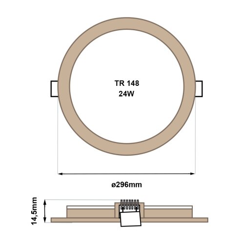  ugradna led svetiljka circle LED/24W/230V 4200K, prečnik 29,6 cm, braon Slike
