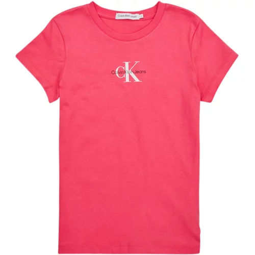 Calvin Klein Jeans Majice s kratkimi rokavi MICRO MONOGRAM TOP Rožnata