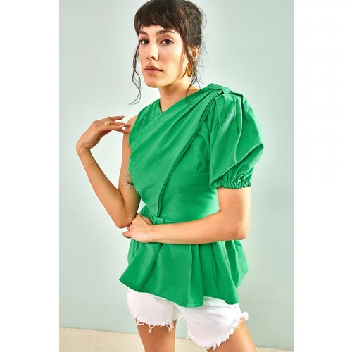Bianco Lucci Blouse - Green - Regular fit