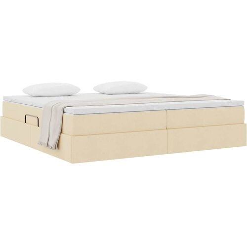  s madracem i skladi&amp;scaron;tem Krema 200 x 200 cm Poliester Slike