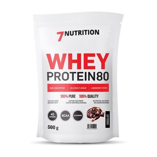 7NUTRITION Whey Protein 80%, Čokolada, 500g Slike