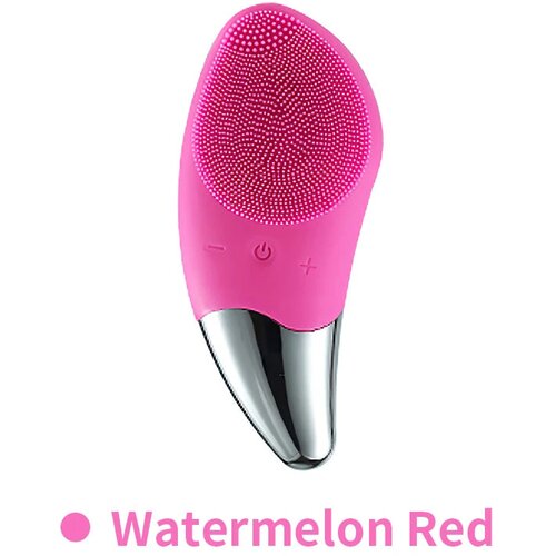  mini electric facial cleansing brush silicone sonic face cleaner deep pore cleaning skin massager face cleansing brush device rose red, (21141040) Cene