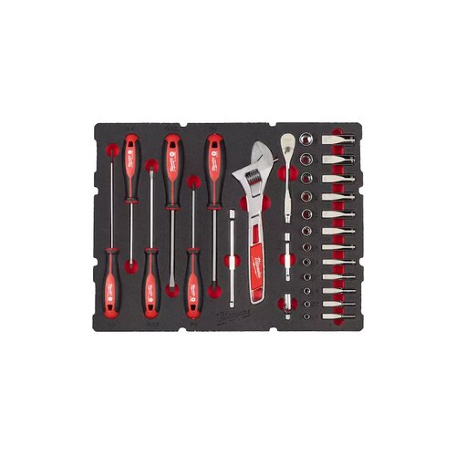 Milwaukee set čegrtaljke, nastavaka, odvijača i ključeva 1/4" u packout umetku od pene, 35 delova 4932480717 Cene