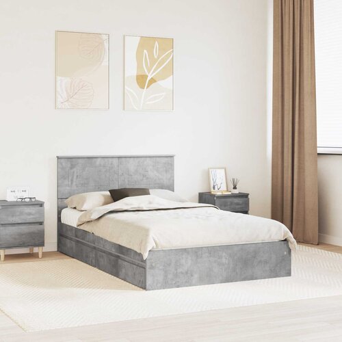  Krevet s od storage s uzglavljem Betonski sivi 135 x 190 cm Cijene