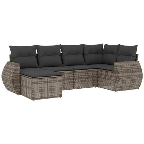 Maison Chic Seti vrtnega pohištva - Vrtna garnitura - Vrtni pohištvo set 6-delna z blazinami siv poli ratan, (21808770) Cene