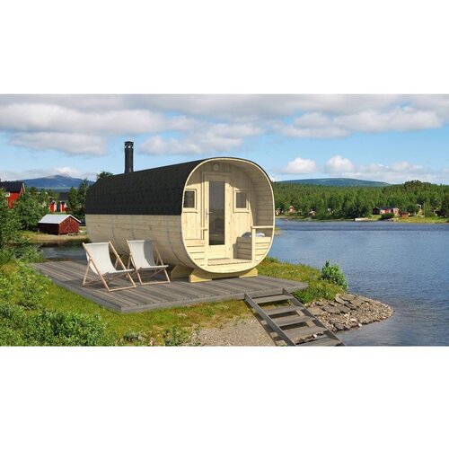 Male kuće Vanjska sauna RUKA 240 &times; 565 cm sa &scaron;indrom Cijene