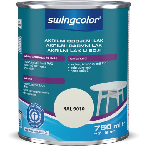 SWINGCOLOR Akrilni barvni lak Swingcolor (bele barve, sijaj, 750 ml) Slike