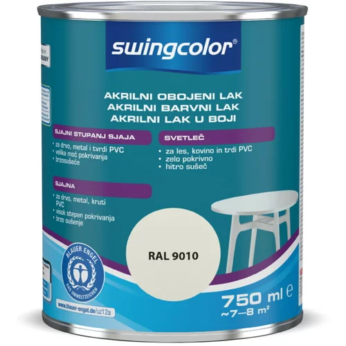 SWINGCOLOR Akrilni barvni lak Swingcolor (bele barve, sijaj, 750 ml)