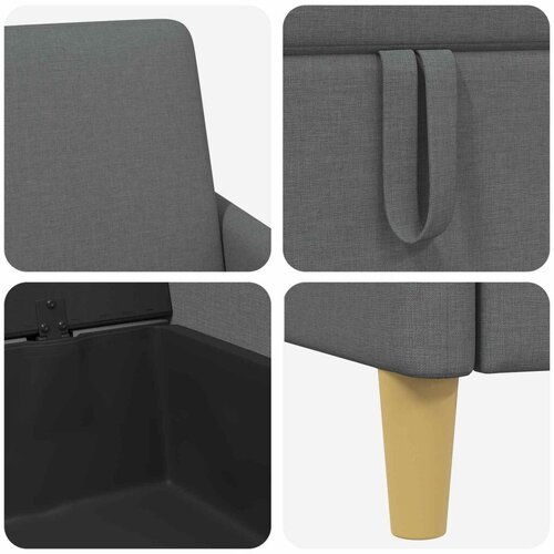  Set sofe s pohranom 2 kom. Tamnosiva Poliester - Tamnosiva 1-mjesta + 2-mjesta (110 cm) Cijene