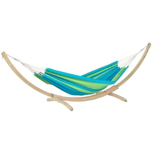 Amazonas Viseča mreža Santa Kronos komplet z lesenim stojalom, 200 x 120, green Slike