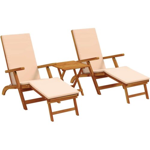  Ležaljka koja se može preklopiti i nagnuti 3 pcs Bež Slike