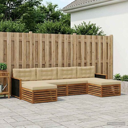  Set vanjskih sofa 6 kom. Čvrsto drvo akacije Slike
