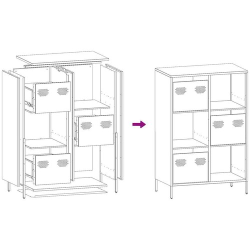 VidaXL Visoka omara roza 68x39x103,5 cm jeklo Slike