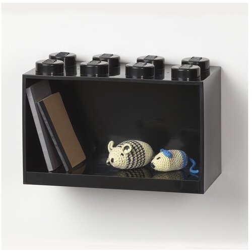 Lego Otroška črna stenska polica LEGO® Brick 8 Cene