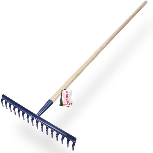 KADAX Vrtne grablje za travo z lesenim ročajem, 150 cm, kaljene grablje, 16 zob, (5000353887) Cene