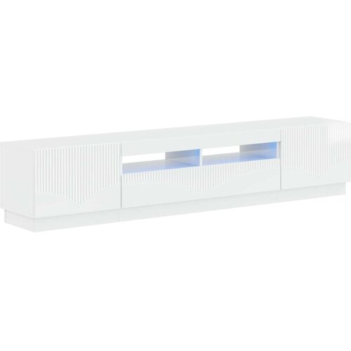  5-dijelni LED TV ormarić Bijela visokog sjaja Konstruirano drvo - Bijela visokog sjaja 100 cm Cene