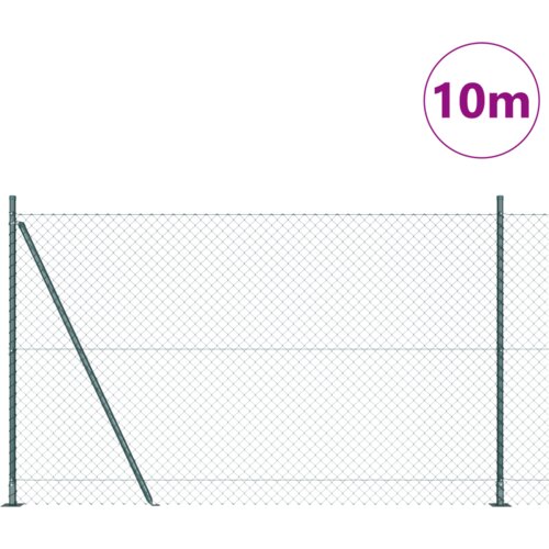 VidaXL Ograda od lanca s 7 obodnim postovima 1,4x10 m Cinkovani čelik Slike